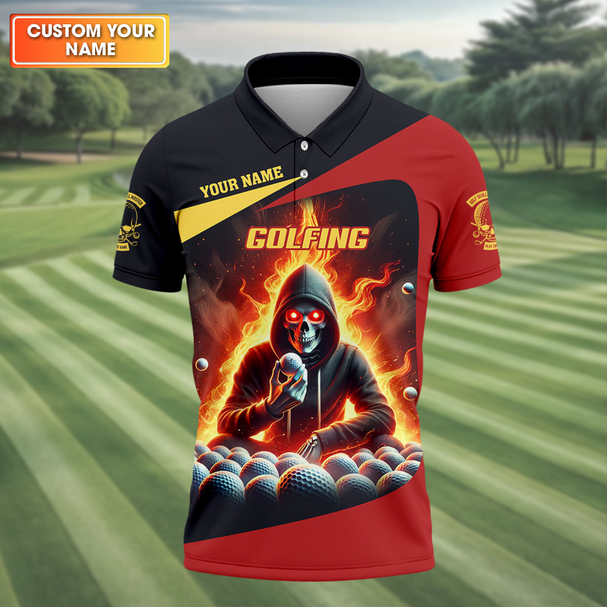 It Takes A Lot of Balls to Golf Like I Do Custom Skull Funny Golf Polo ShirtDad Golf Gifts