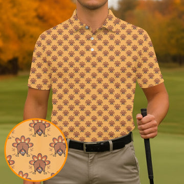 Guess What Turkey Funny Thanksgiving Polo Shirt Polo ShirtFor Men, Cool Golf Gift, Golfing Apparel