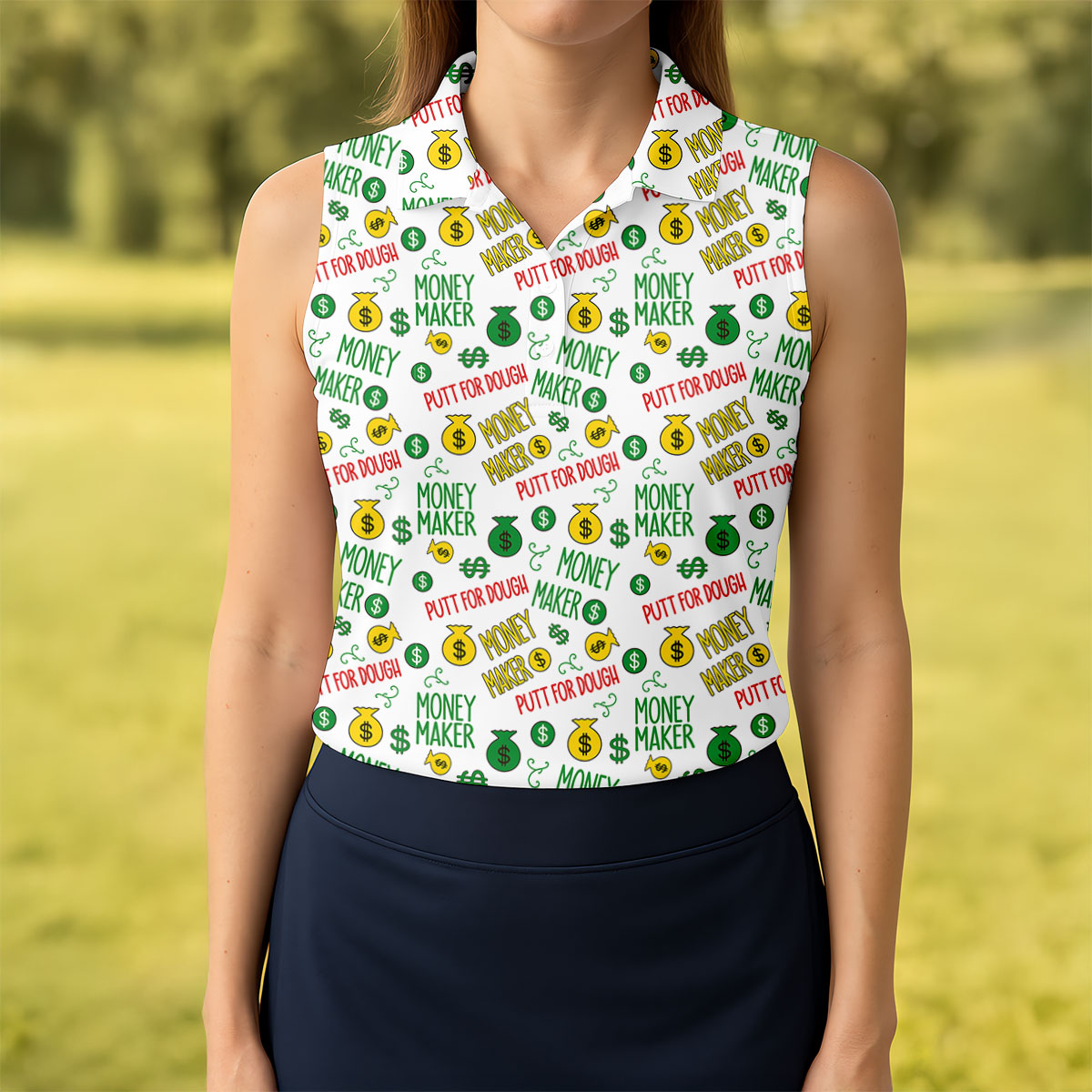 Money Maker Putt For Dough Golf Shirt, Golf Tops For Women, Women's Golf Tops, Ladies Golf Tops