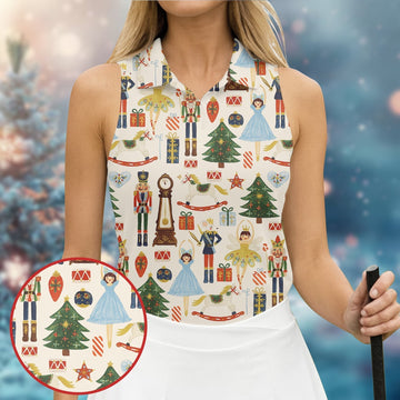 Vintage Nutcracker Christmas Golf Shirt, Women's Golf Tops, Cute Golf Outfit, Golf Gift For Ladies