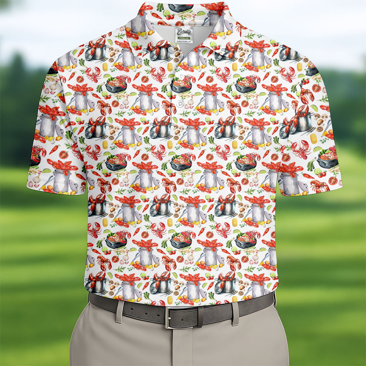 Crawfish Boil Pot Hawaiian Golf Shirt, Louisiana Crawfish Season Golf Shirts For Men