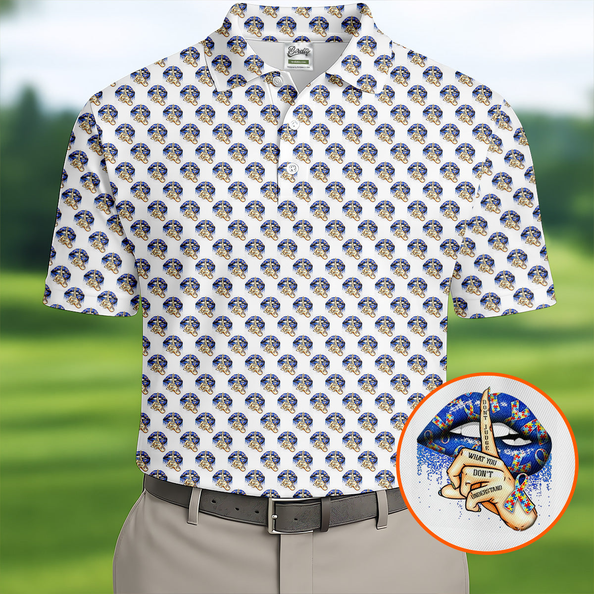 Don't Judge What You Don't Understand Autism Puzzle Polo ShirtFor Men, Autism Awareness Color Golf Shirts For Men