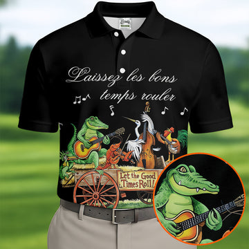 Let The Good Times Roll Animals Band Mardi Gras Celebrations Polo ShirtFor Men, Golf Shirts For Men