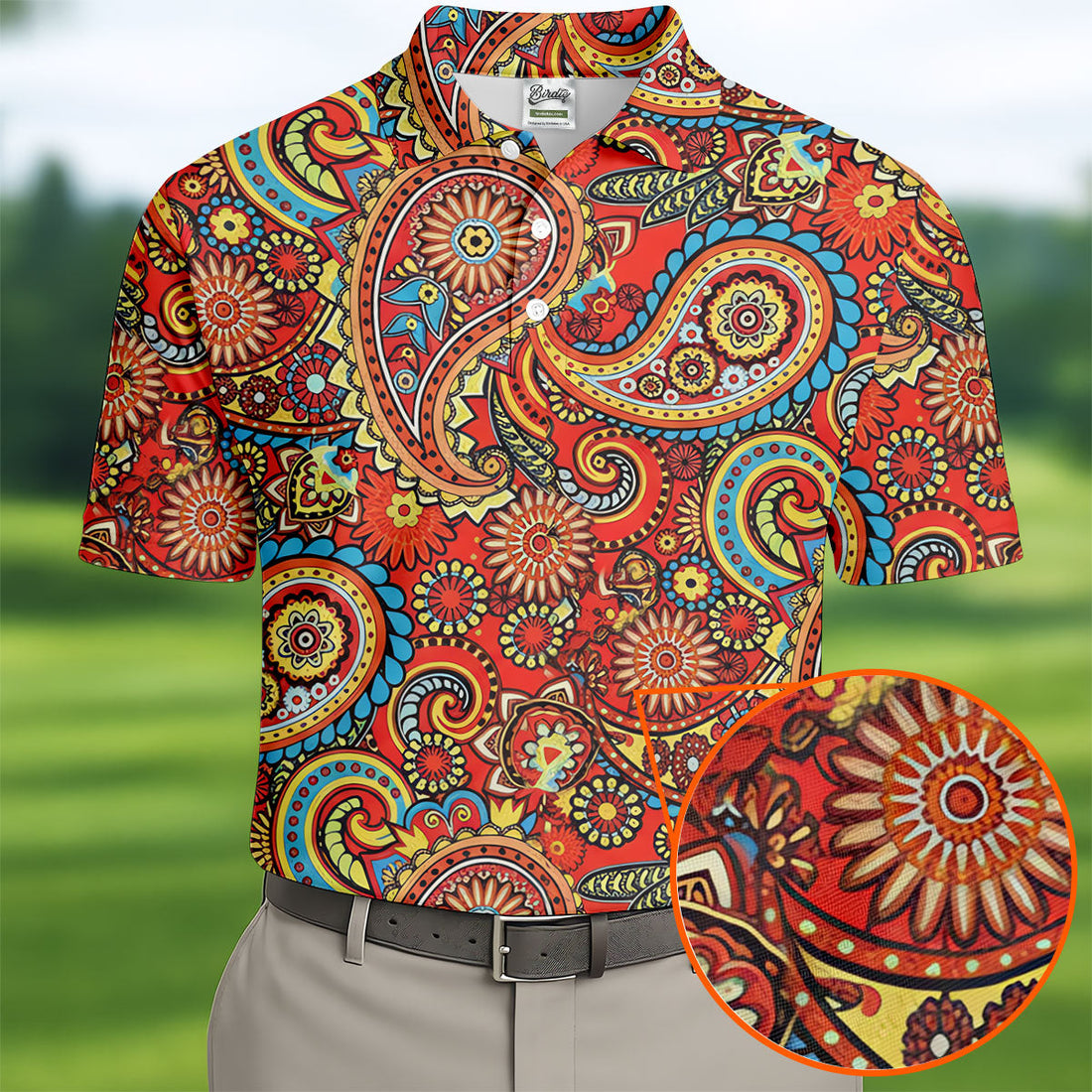 Paisley Design Golf Tops For Men, Boho Pattern Golf Shirts For Men, Polo Shirtor Men