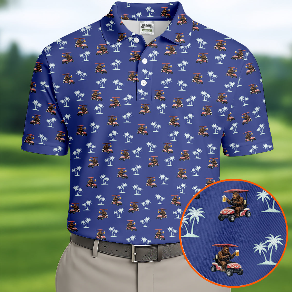 Sasquatch Beer Golf Tropical Golf Shirt, Men's Funny Golf Shirts, Golf Shirts For Men, Polo Shirt Men