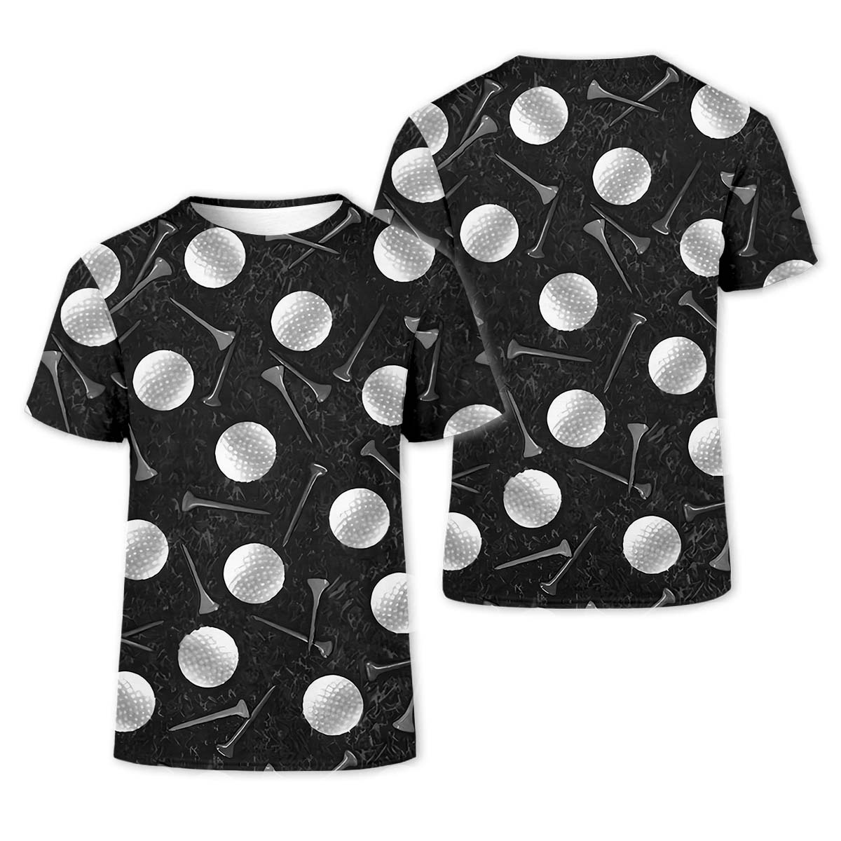 Golf Balls Black Men's Golf Polo Shirtunny Golf Shirt, Gifts For Golfer