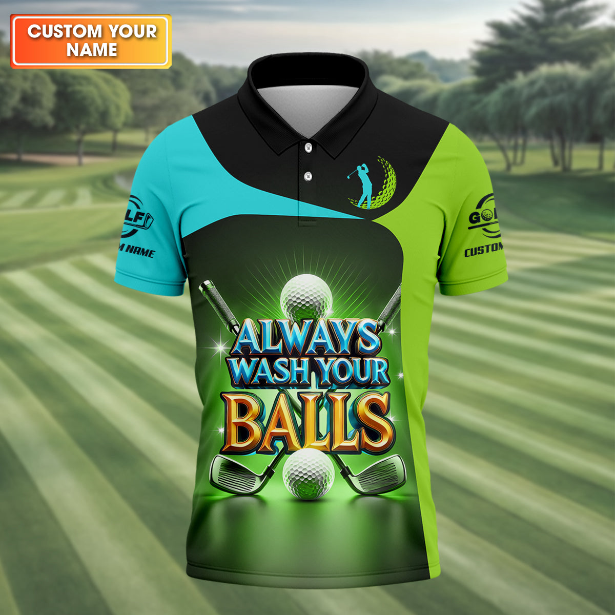 Always Wash Your Balls Custom Golf Polo ShirtFunny Golf Shirt, Mens Golf Gift