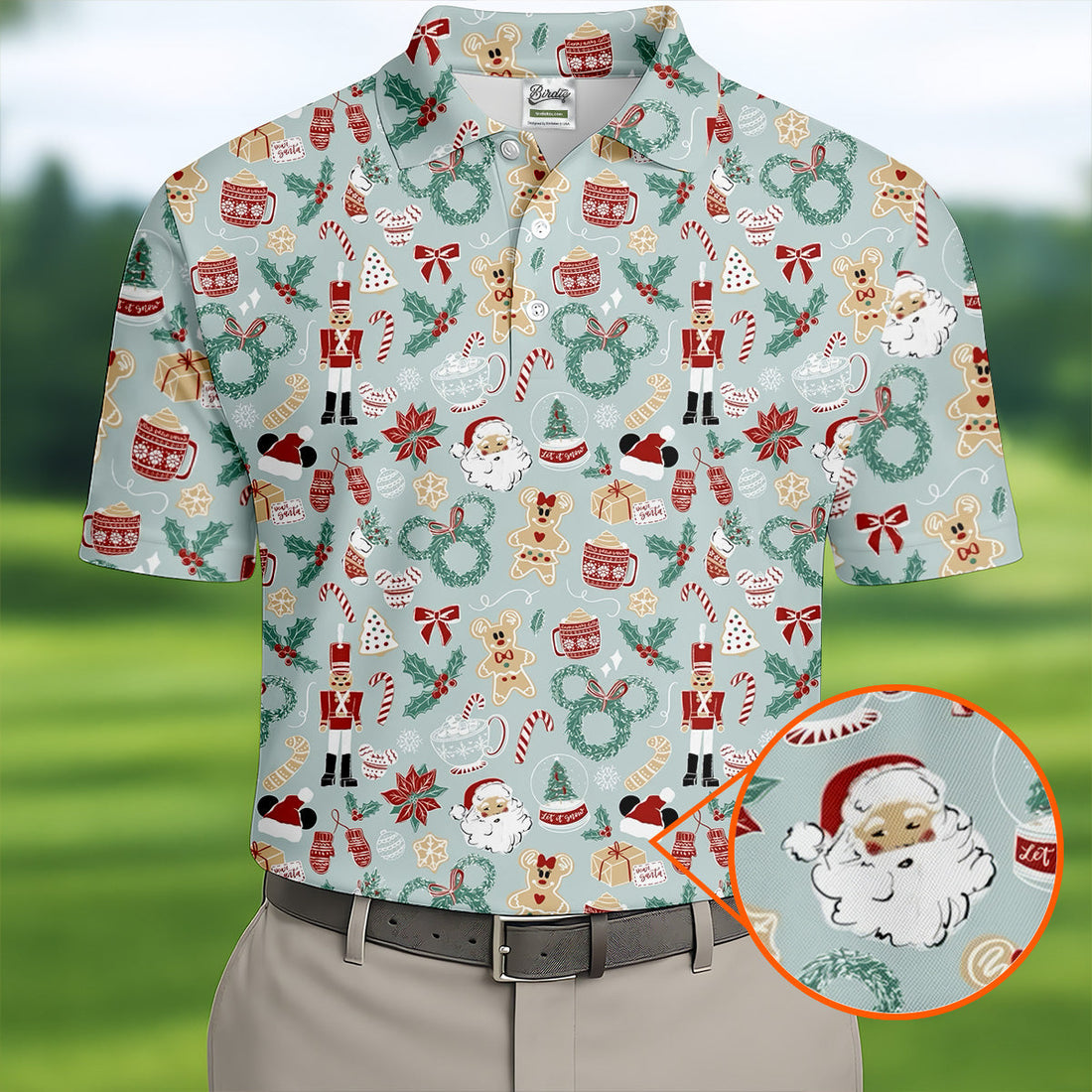 Cute Cartoon Christmas Sweets Golf Tops For Men, Christmas Golf Shirt, Polo ShirtFor Men, Golf Gift For Men