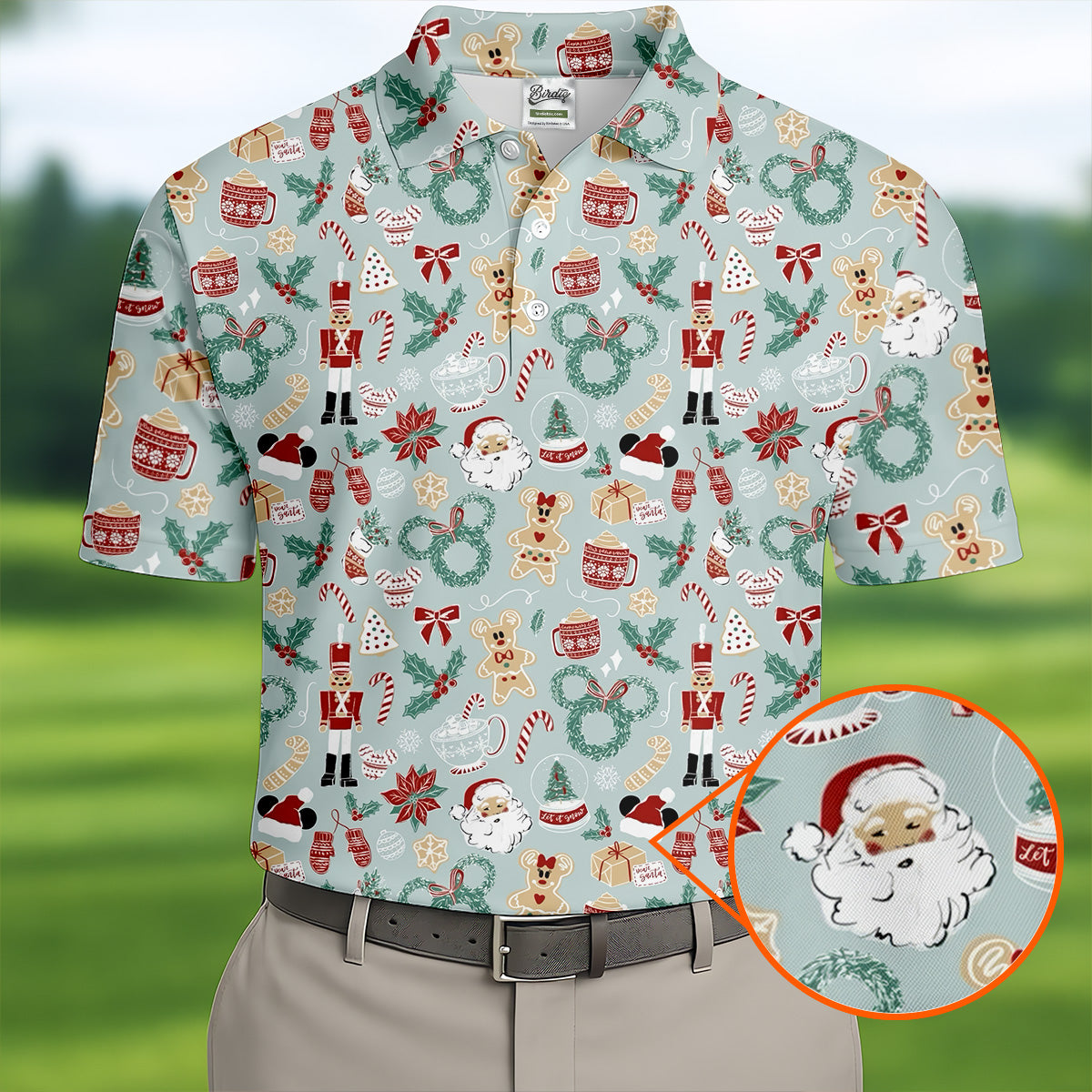 Cute Cartoon Christmas Sweets Golf Tops For Men, Christmas Golf Shirt, Polo ShirtFor Men, Golf Gift For Men