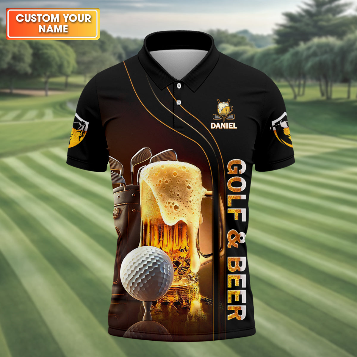 I Just Wanna Play Golf And Drink Beer Custom Golf Polo ShirtMens Golf Gift, Golf Lover Gift