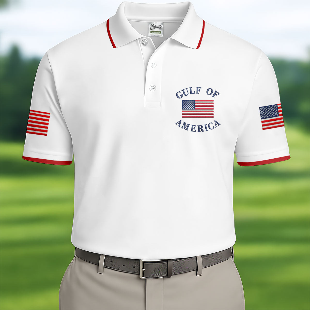 Gulf Of America Patriotic Golf Shirt, 4th Of July Golf Shirt, 250 Years Polo Shirtor Men