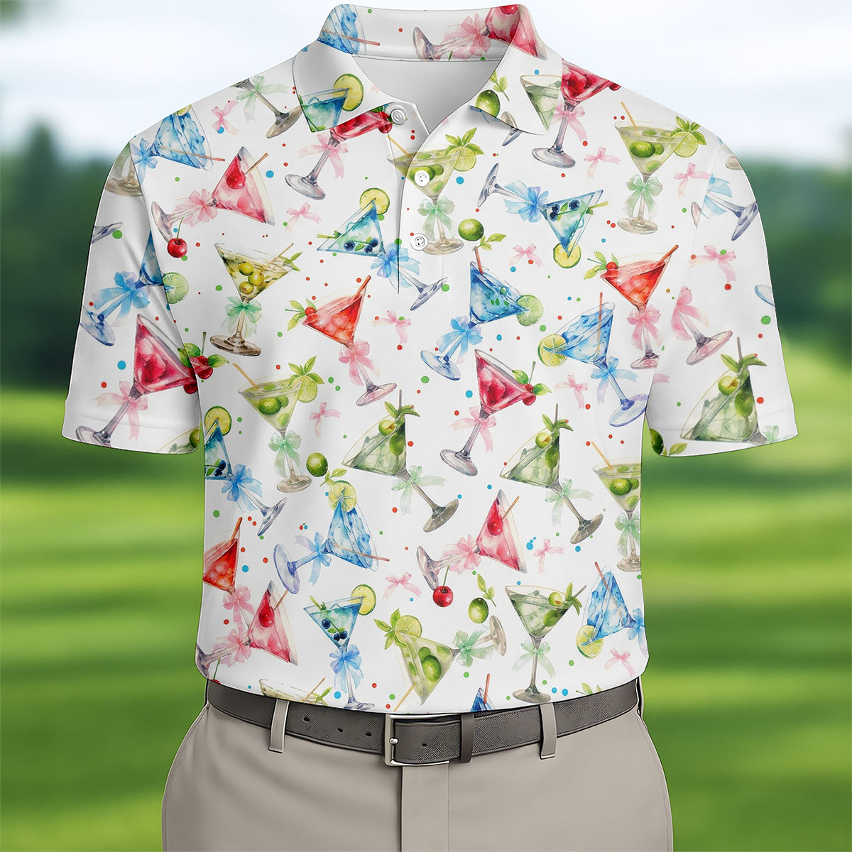 Coquette Martini Cinco De Mayo Celebration Golf Tops For Men, Summer Theme Polo ShirtFor Men