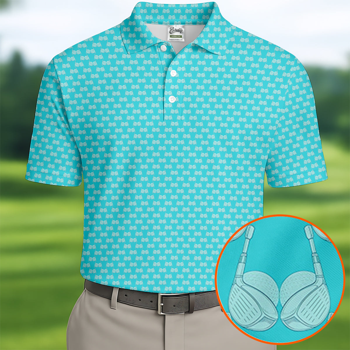 Funny Golf Balls Adult Humor Turquoise Blue Golf Tops For Men, Polo Shirtor Men