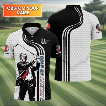 Golf Of America Mens Patriotic Golf Shirts, Mens Golf Gift, Mens Golf Polo Shirt Golf Shirts For Men