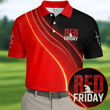Red Friday Red Black Gradient Faith 4th Of July Golf Shirt, 250 Years Polo Shirt Men