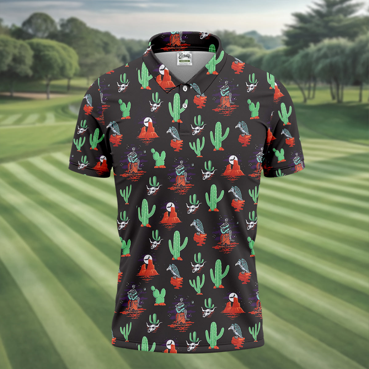 Funny Golf Polo ShirtMen, Skull Golf Shirt, Dad Golf Gift