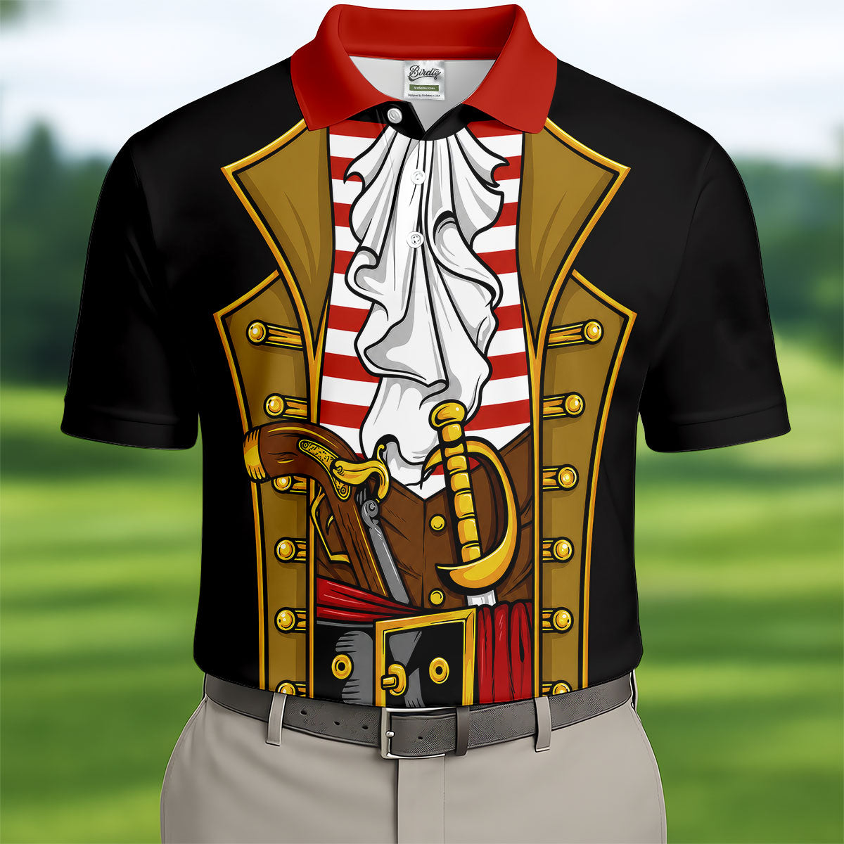 Pirate Captain Outfit Golf Shirt, Swashbuckler Costume Design, Golf Shirt For Men
