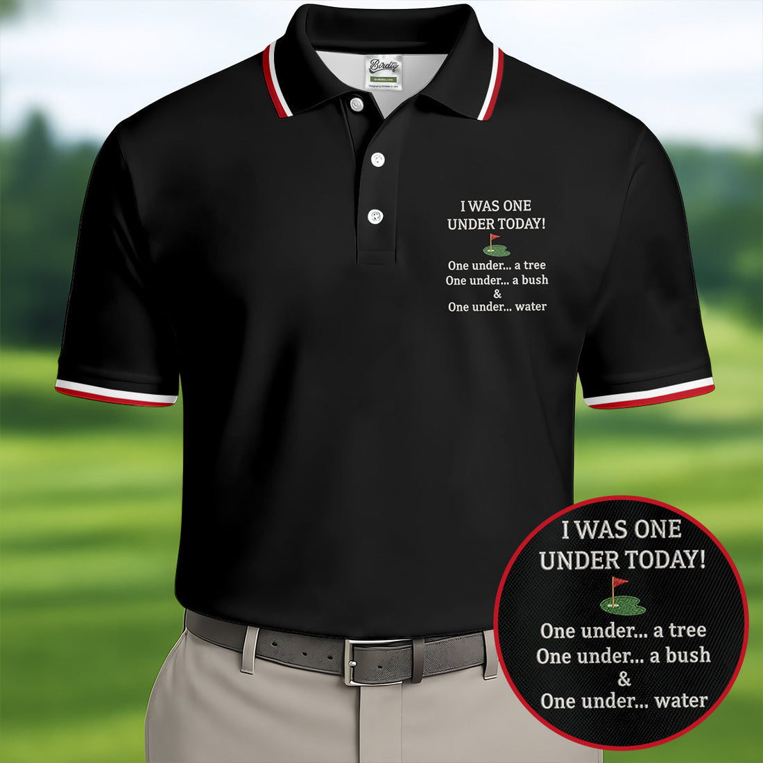 I Was One Under Today Black Golf Shirt, Funny Golf Shirt, Golf Shirts For Men, Polo Shirtor Men