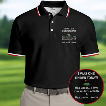 I Was One Under Today Black Golf Shirt, Funny Golf Shirt, Golf Shirts For Men, Polo Shirtor Men