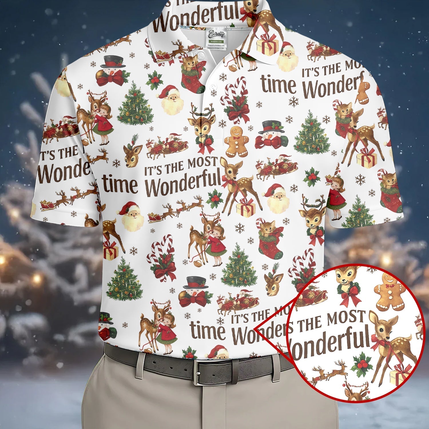 It's The Most Wonderful Time Christmas Golf Shirt, Cute Golf Outfit, Polo ShirtFor Men, Golf Gift For Men