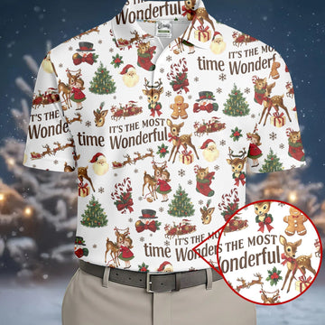 It's The Most Wonderful Time Christmas Golf Shirt, Cute Golf Outfit, Polo ShirtFor Men, Golf Gift For Men
