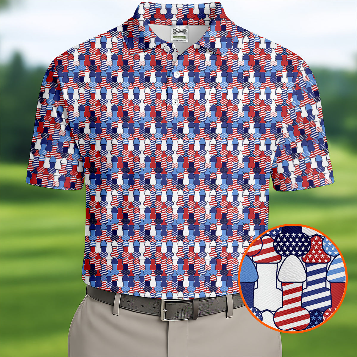 Funny Dirty Red White Blue Patriotic Golf Shirts, Fun Golf Shirts For Men, 250th Anniversary Golf Shirts For Men