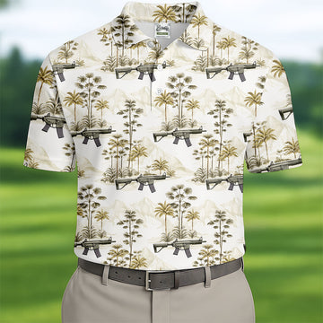 Military Theme Hawaiian Golf Shirt, Cool Golf Shirt, Golf Shirts For Men, Golf Gift For Men