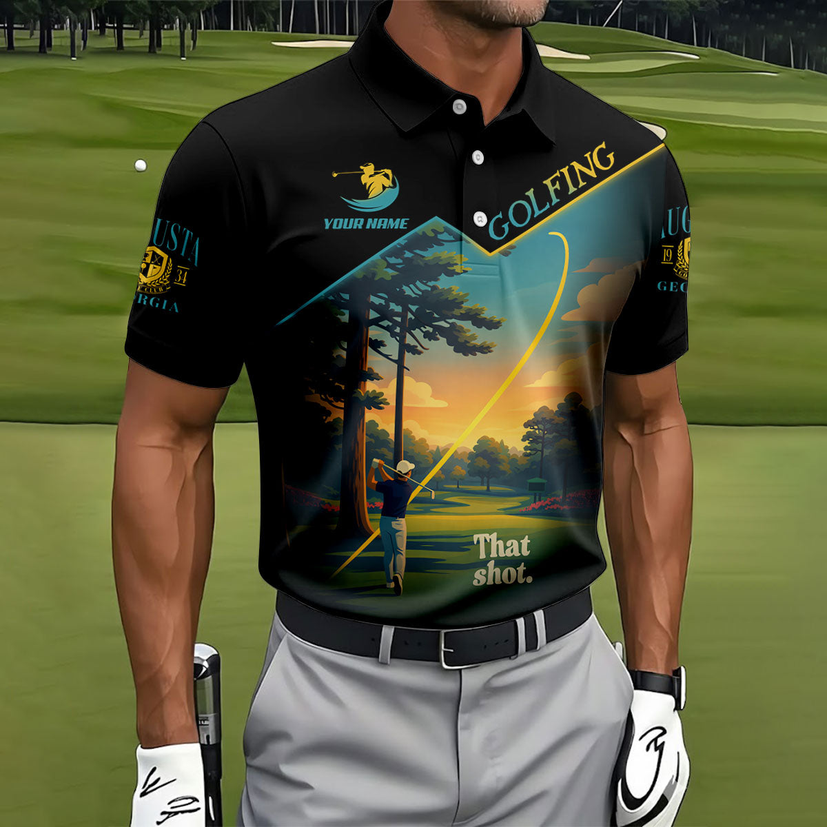 That Shot Augusta Georgia Golf Tournament Golf Shirts For Men, Performance Golf Shirt, Polo ShirtFor Men