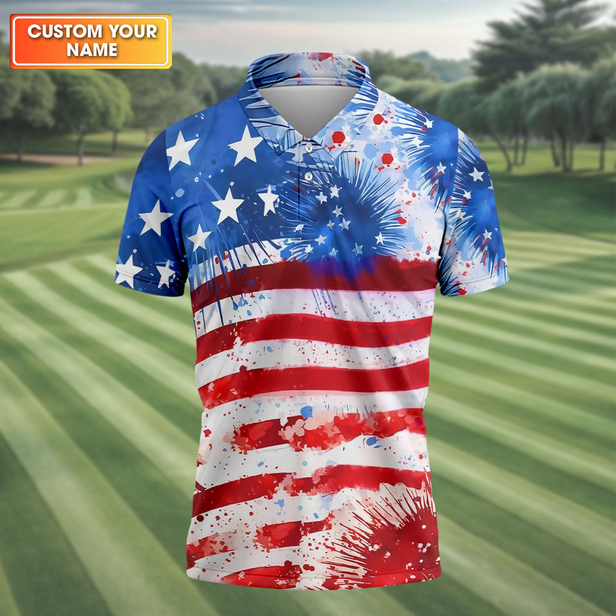 America Flag Golf Polo ShirtMen, Hilarious Golf Shirt, Dad Golf Gift
