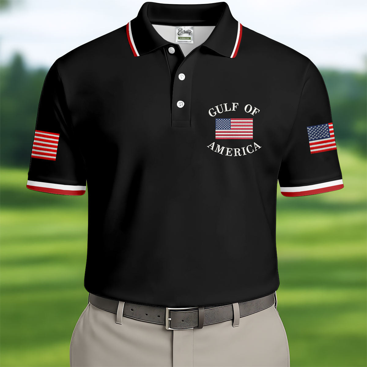 Gulf Of America Patriotic Golf Shirt, 4th Of July Golf Shirt, 250 Years Polo Shirtor Men