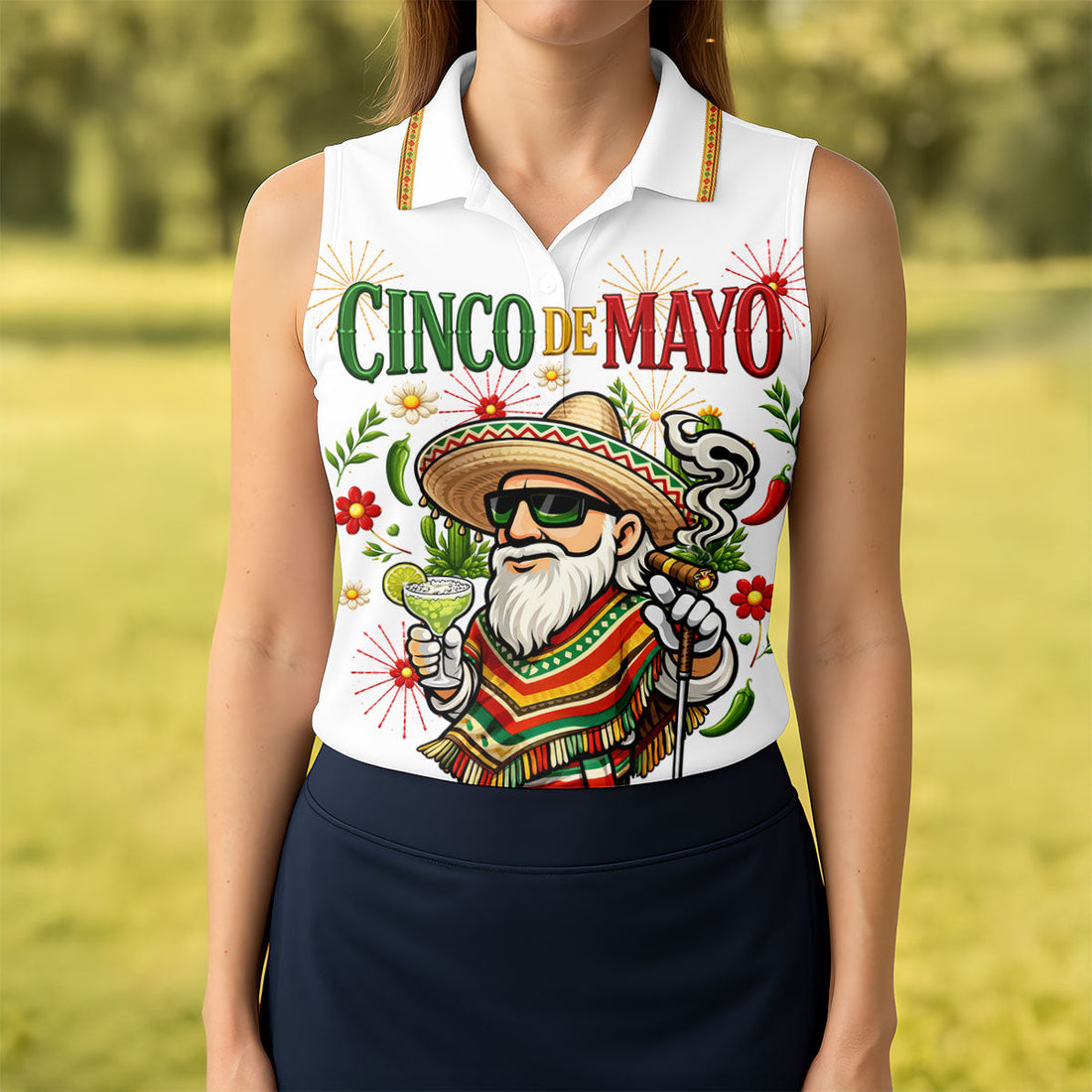 Margarita Man Cinco De Mayo Celebration White Golf Shirt, Fiesta Theme Golf Shirt For Women