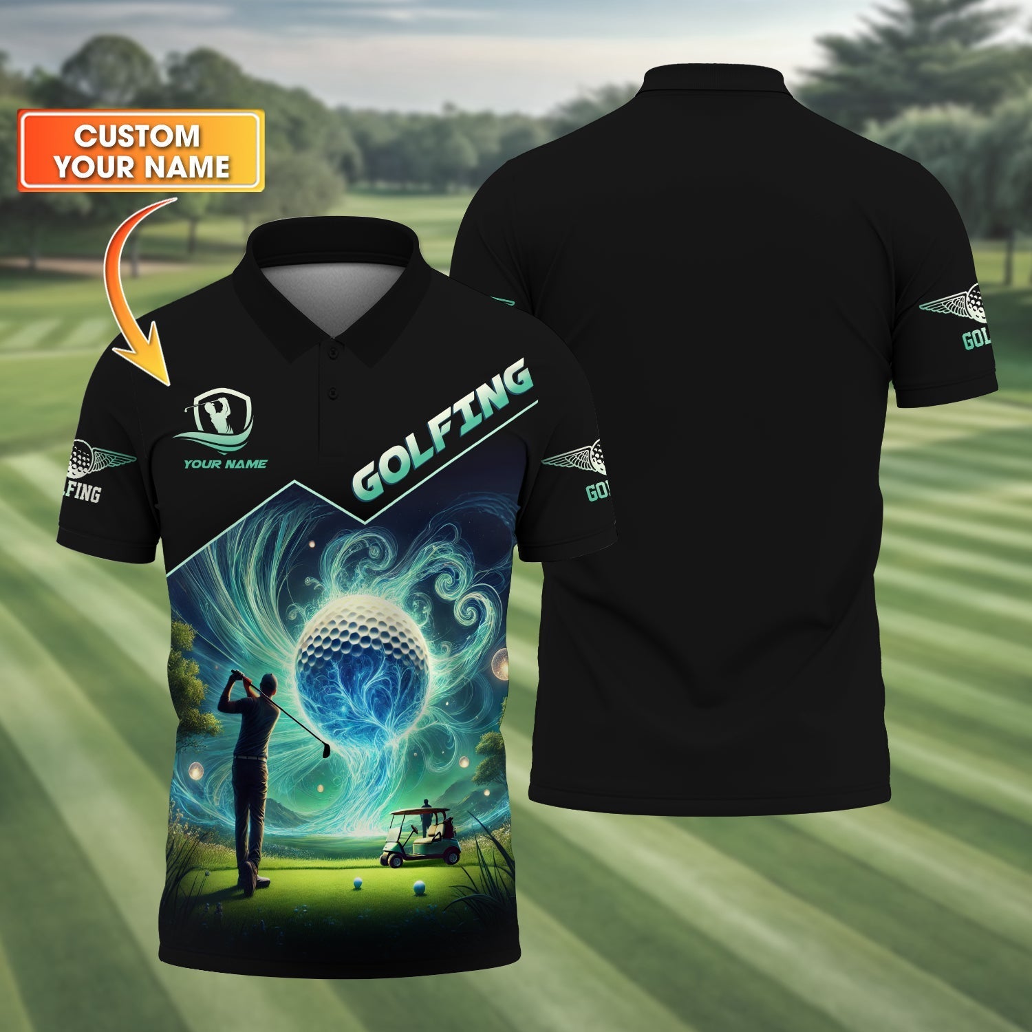 Custom Men's Golf Polo ShirtGolfing Apparel, Mens Golf Gift, Gift For Golf Lovers