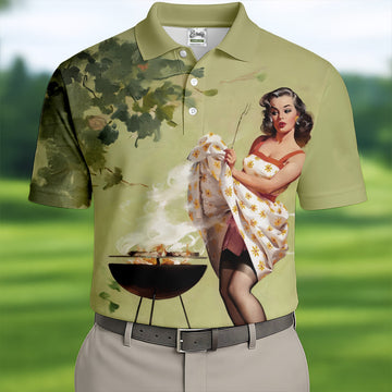 Hot Beauty Men's Funny Golf Shirts, Retro Golf Shirt, Polo ShirtFor Men, Golf Shirts For Men