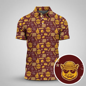 Major Tuddy Burgundy And Gold Sport Polo, American Football League Gift Ideas For Football Fans