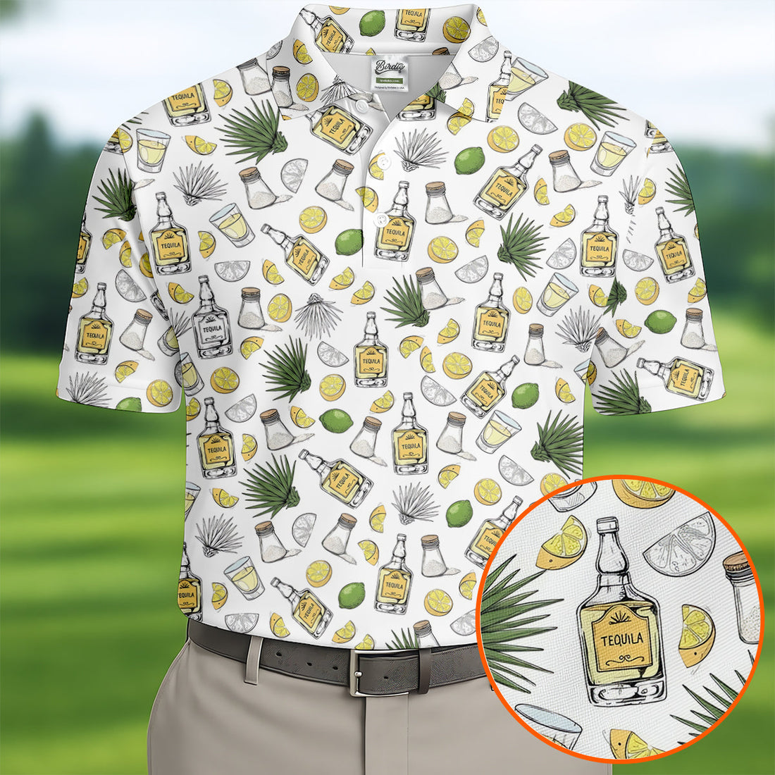 Tequila Lime Salt Cinco De Mayo Celebration Golf Tops For Men, Drinking Party Polo Shirtor Men