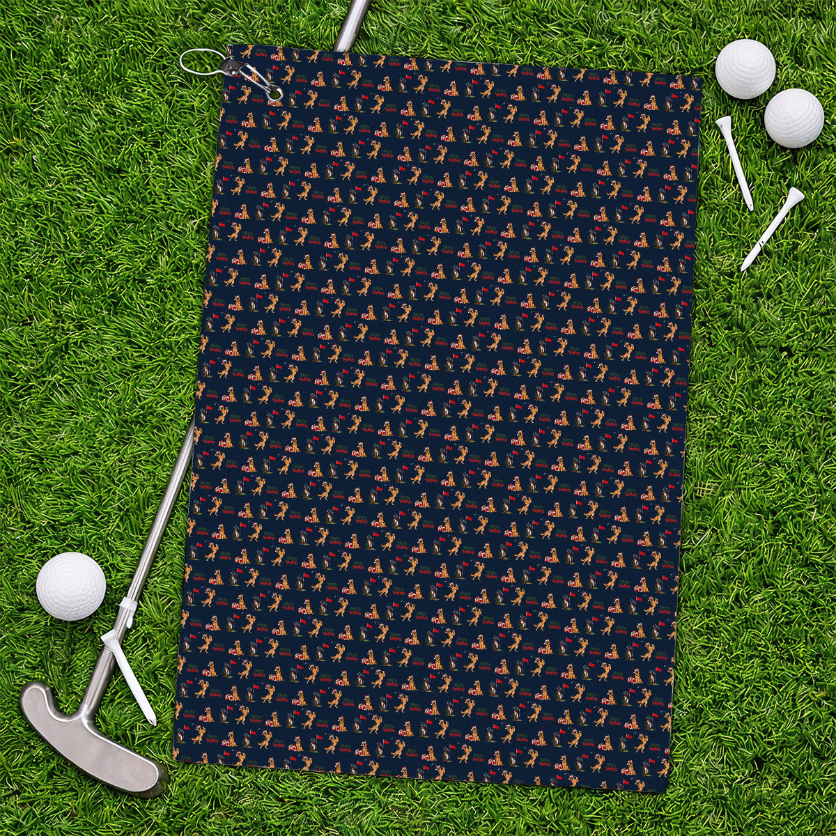 Merry Woofmas German Shepherd Golf Towels, Christmas Dog Pattern Golf Towel, Xmas Golf Gift For Dog Lovers