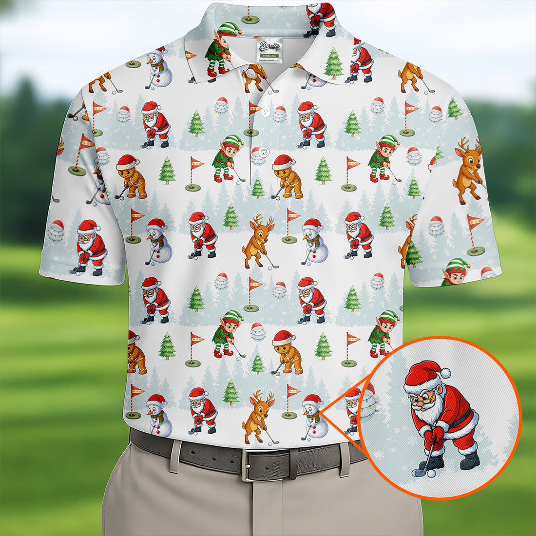 Classic Christmas Characters Golf Tops For Men, Cute Golf Outfit, Fun Golf Shirts For Men, Christmas Golf Shirt