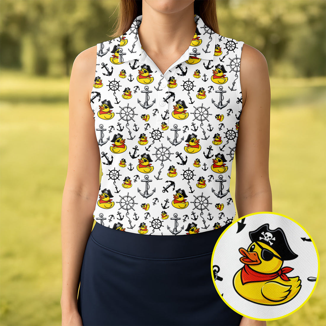 Pirate Rubber Ducks Funny Golf Shirt, Cute Golf Outfit, Ladies Golf Shirts, Golf Shirt For Women