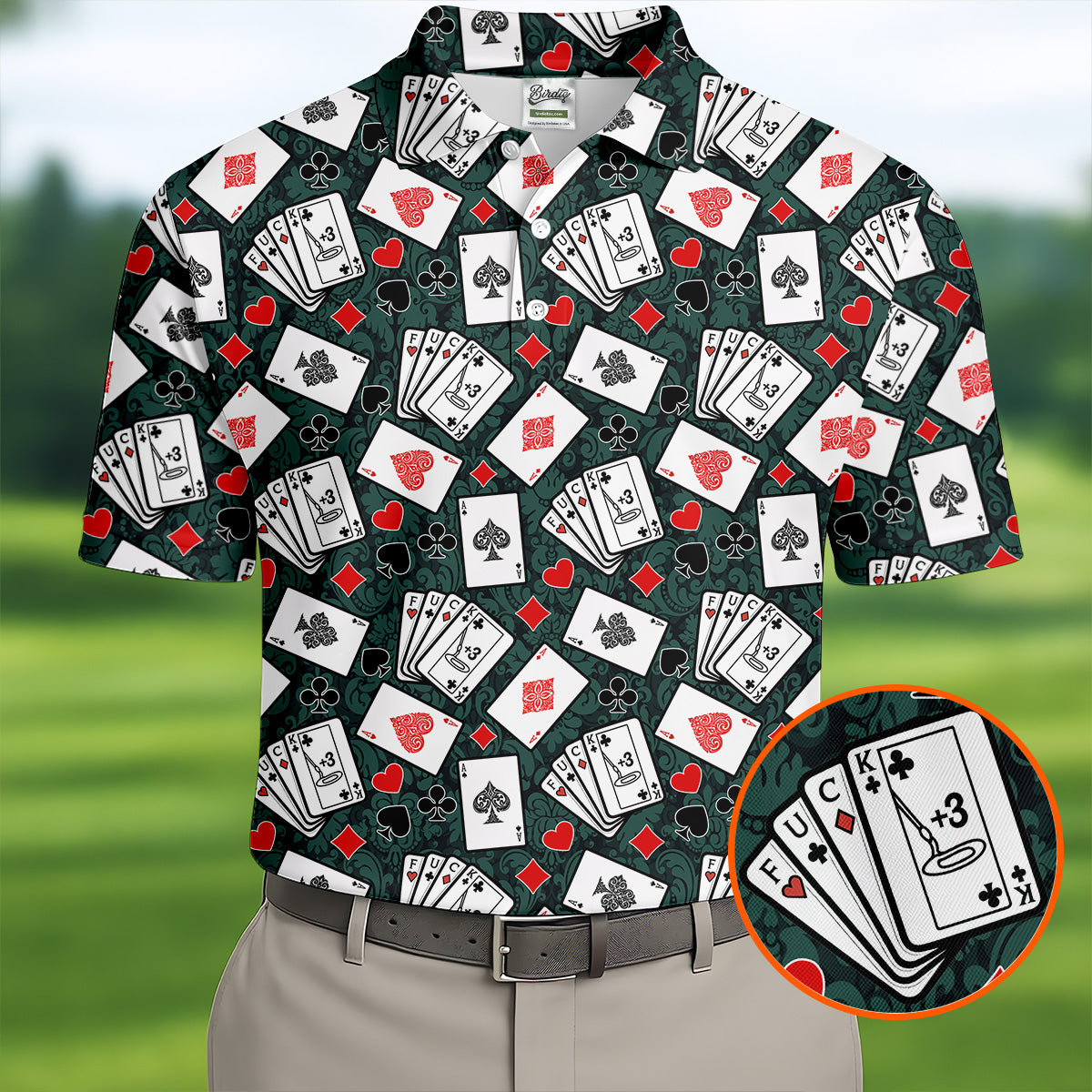 Funny F*ck Three Putts Cards Casino Themed Golf Tops For Men, Polo ShirtFor Men, Golf Shirts For Men