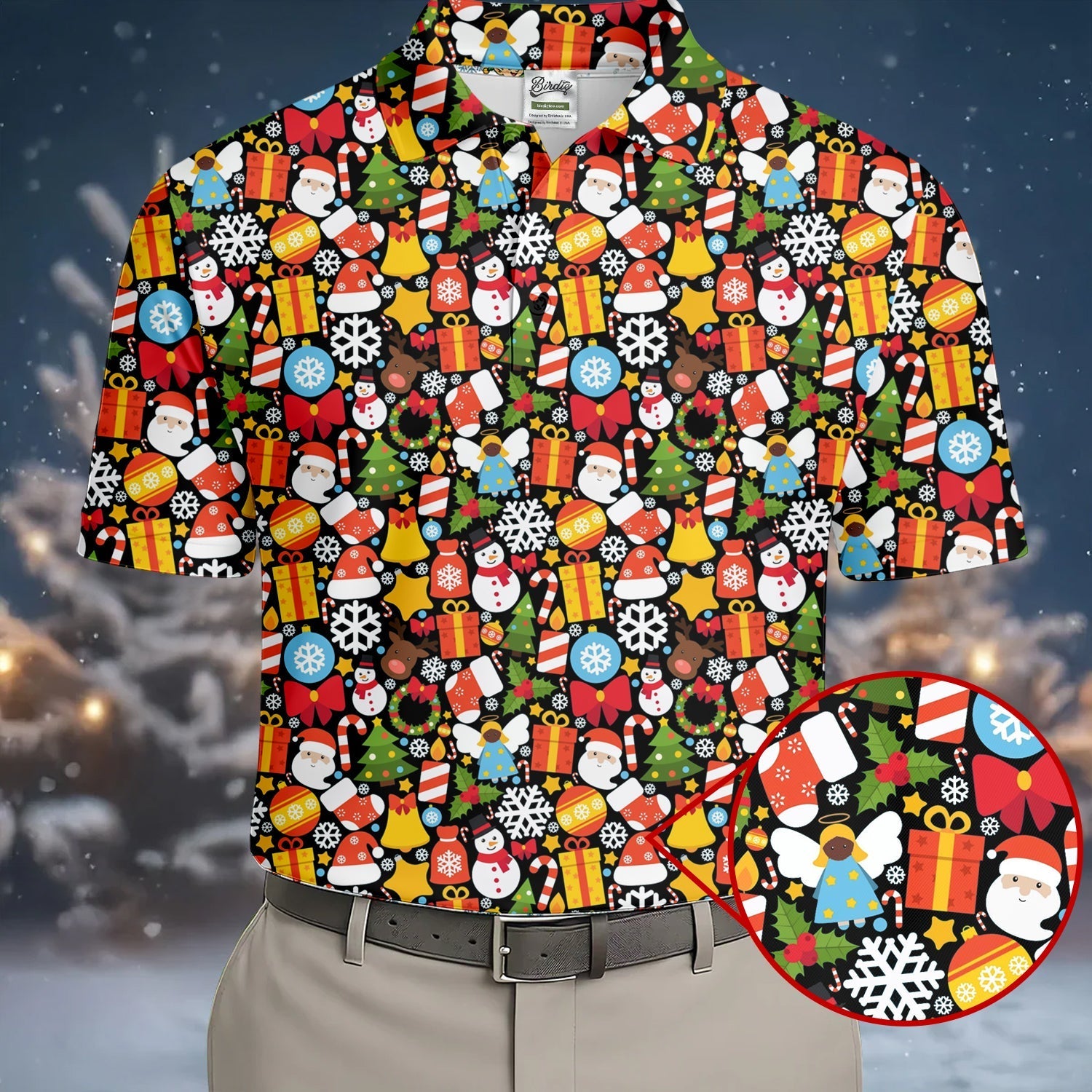 Festive Christmas Golf Tops For Men, Christmas Golf Shirt, Polo ShirtFor Men, Golf Gift For Men