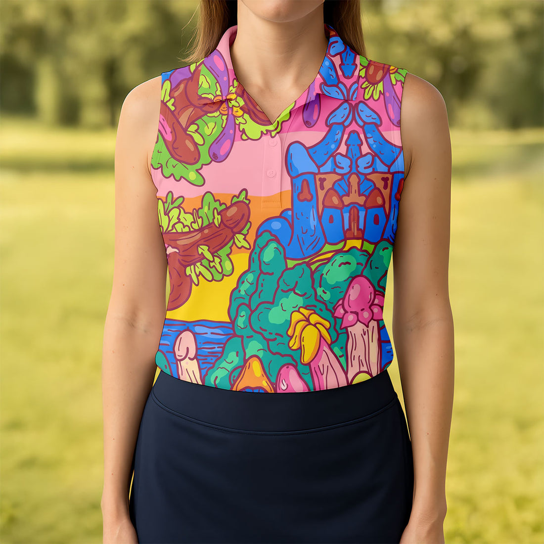 Funny Adult Fantasy Island Novelty Golf Shirt, Ladies Golf Shirts, Women’s Golf Apparel