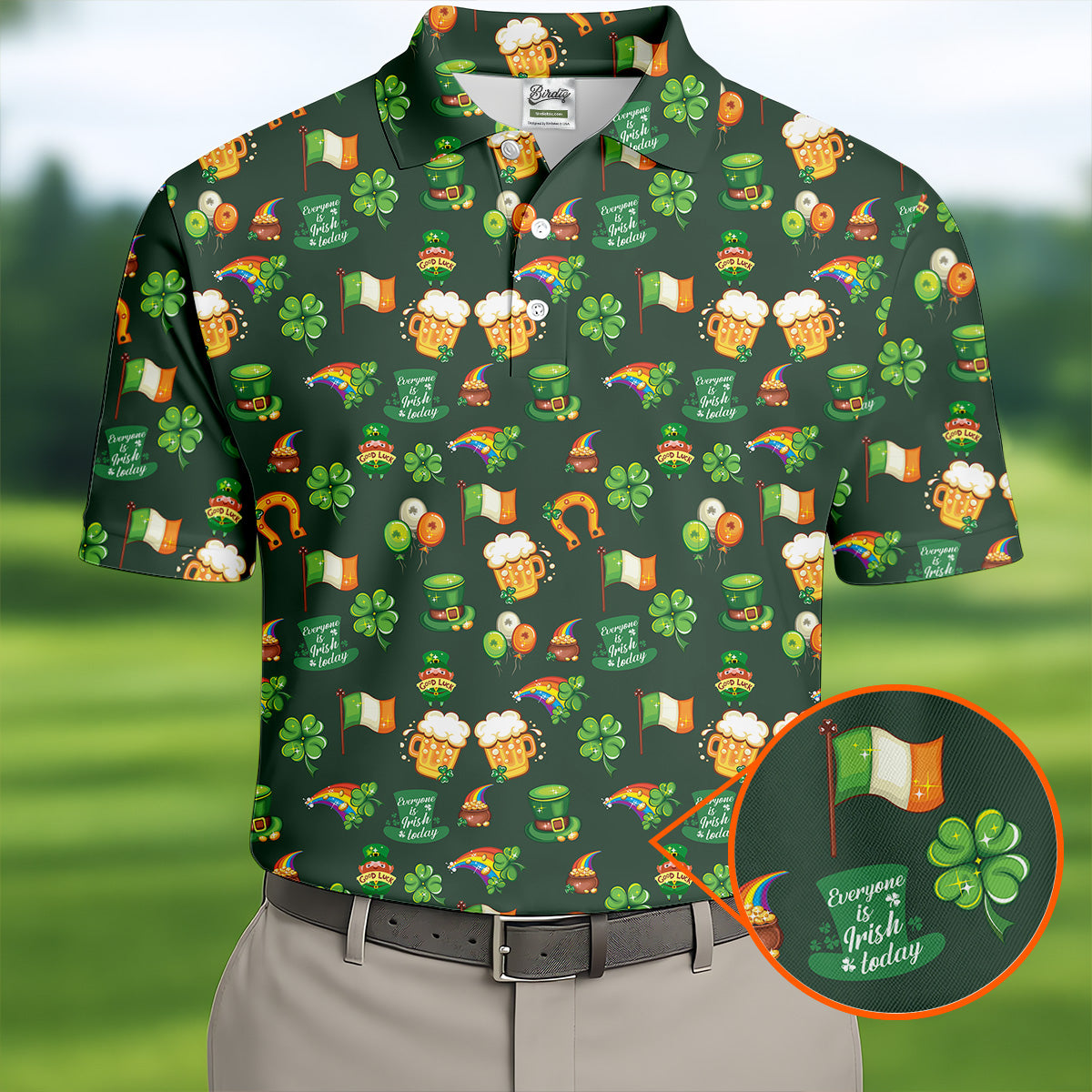 Everyone Is Irish Today Shamrock St Patrick's Day Dark Green Golf Shirt, Polo ShirtFor Men, Golf Shirts For Men