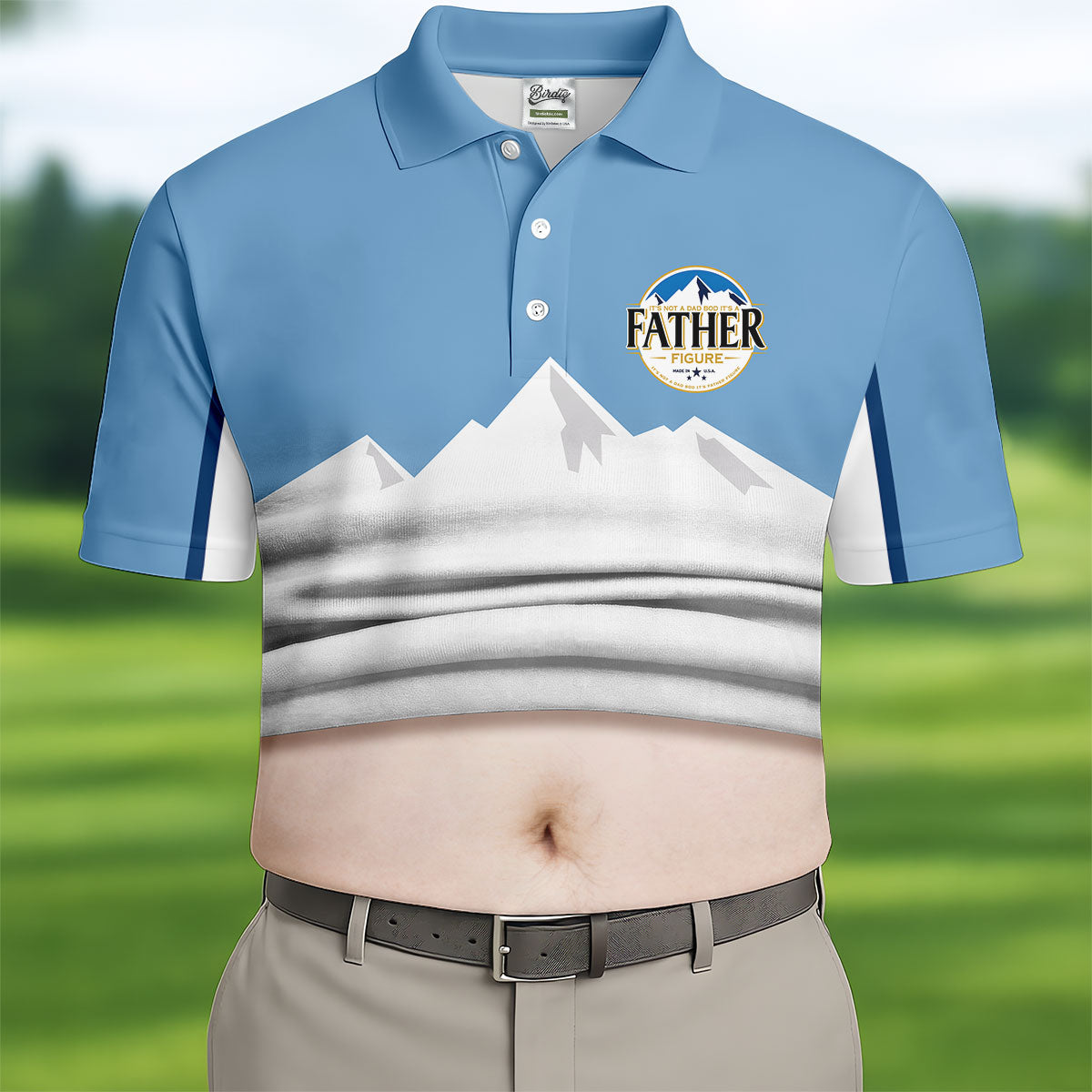 It's Not A Dad Bod It's A Father Figure Men's Funny Golf Polo Shirther's Day Golf Shirt, Golf Gift For Dad