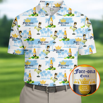 Fore-ona Extra Find Your Fairway Golf And Beer Men's Funny Golf Shirts, Golf Shirts For Men