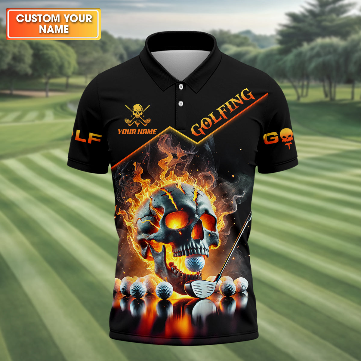 It Takes A Lot Of Balls To Golf Like I Do Custom Men's Golf Polo ShirtSkull Golf Shirt, Funny Golf Shirt