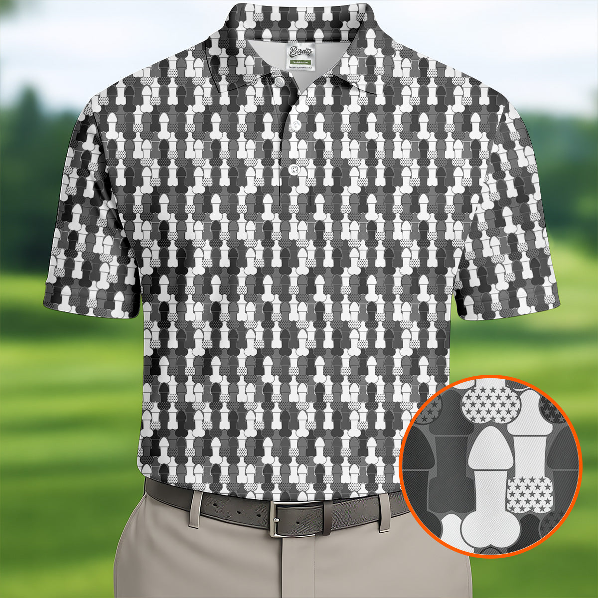 Funny Dirty Grey And White Golf Tops For Men, Fun Golf Shirts For Men, 250th Anniversary Golf Shirts For Men