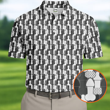Funny Dirty Grey And White Golf Tops For Men, Fun Golf Shirts For Men, 250th Anniversary Golf Shirts For Men