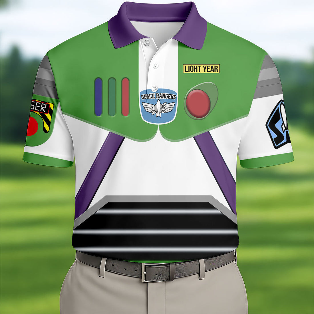 Sci Fi Space Ranger Costume Hawaiian Golf Shirt, Mens Golf Polo, Printed Golf Shirts