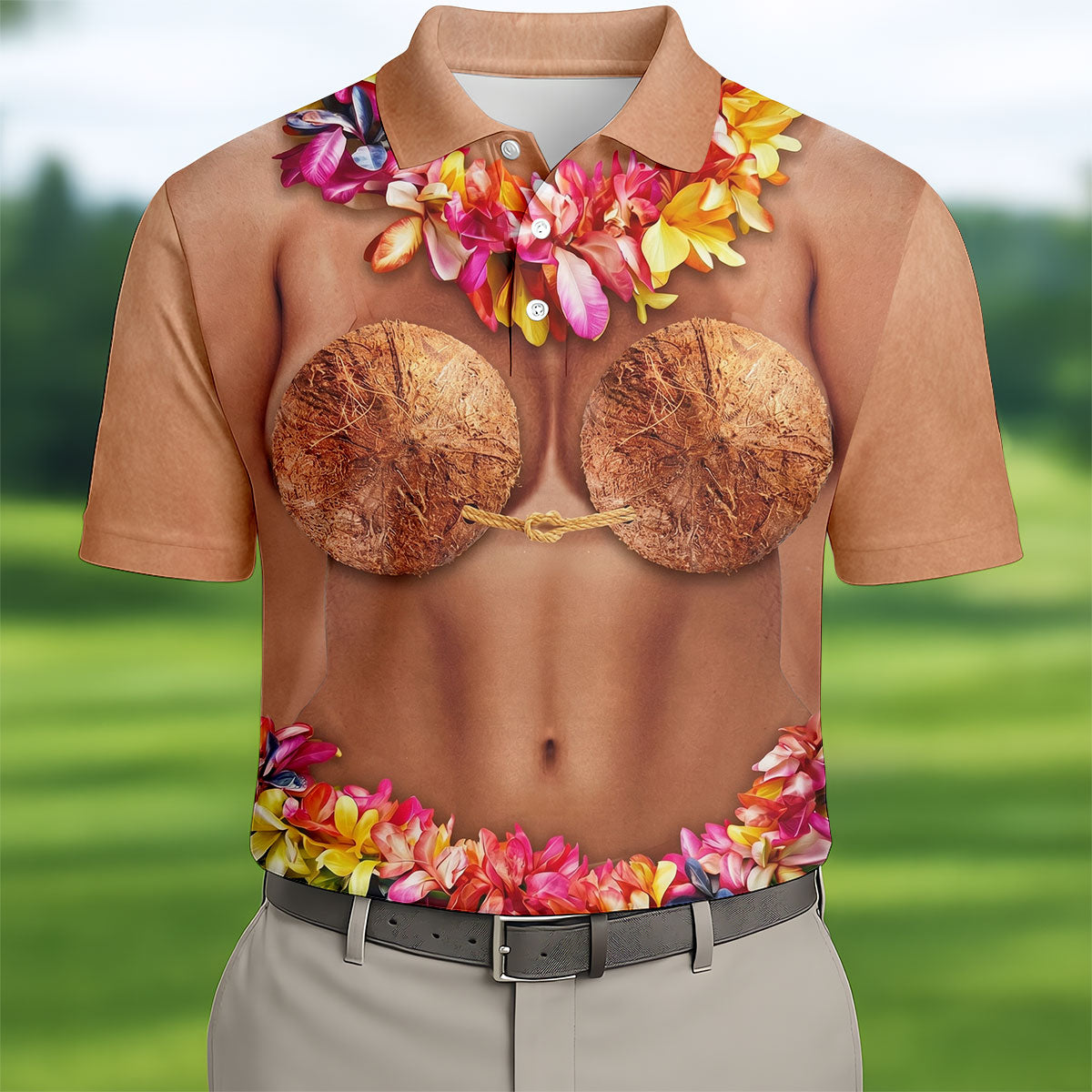 Tropical Theme Party Hawaiian Golf Shirt, Men's Funny Golf Shirts, Polo Shirt Men