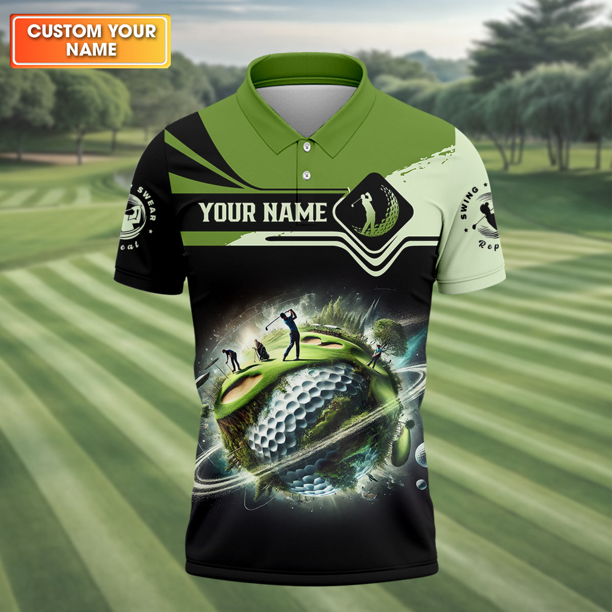 Fairway Golf Mens Golf Polo ShirtGolfing Apparel, Mens Golf Gift, Funny Golf Shirt